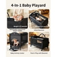 thumbnail image 6 of Pack n Play Foldable Playard with Wheels,Changing Table Playpen Suit Newborn to Toddler(Gray), 6 of 13