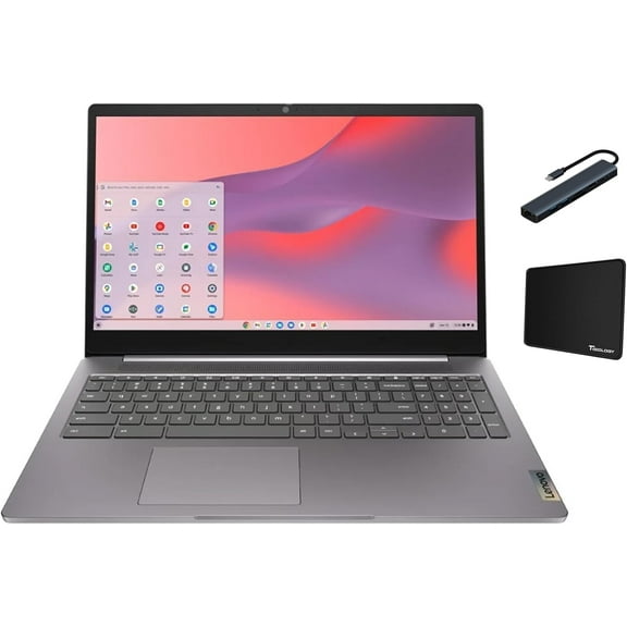Lenovo IdeaPad 3i Chromebook 15.6" FHD Laptop, Intel Celeron N4500, 4GB Memory, 64GB eMMC Storage, Chrome OS, Artic Grey with Tigology Accessories