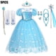 thumbnail image 3 of Disfraz de Elsa de Frozen de Disney para niña, vestido de fiesta de cumpleaños de lujo, disfraz de Halloween, Carnaval, 3 of 5
