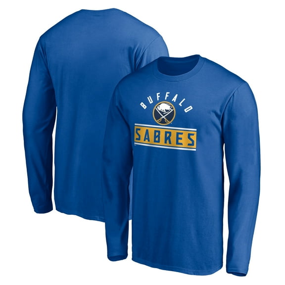 Men's Royal Buffalo Sabres Team Arch Knockout Long Sleeve T-Shirt