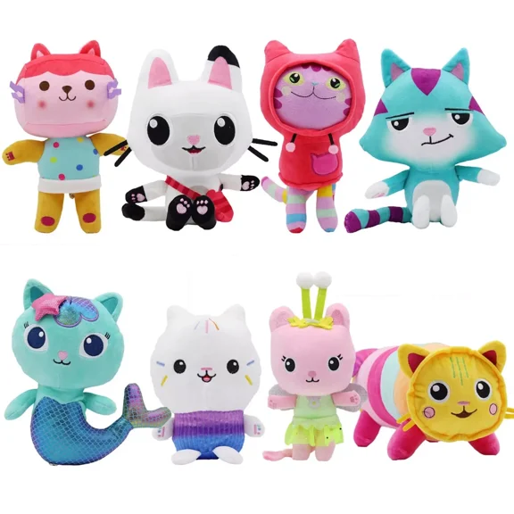 Gabby's Dollhouse Plush Toy Kid's Birthday Gift NEW 8pcs, 10"