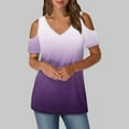 thumbnail image 2 of Womens Summer Tops Casual Stylish Work Out Shirts Gym Loose Cotton Basic Fitted Tees Plus Size, 2 of 6