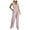Pink, variant on Maean Wide Leg Jumpsuits for Women Summer Trendy Ruffled Sleeve Rompers with Pockets Elastic Waist Work Pants