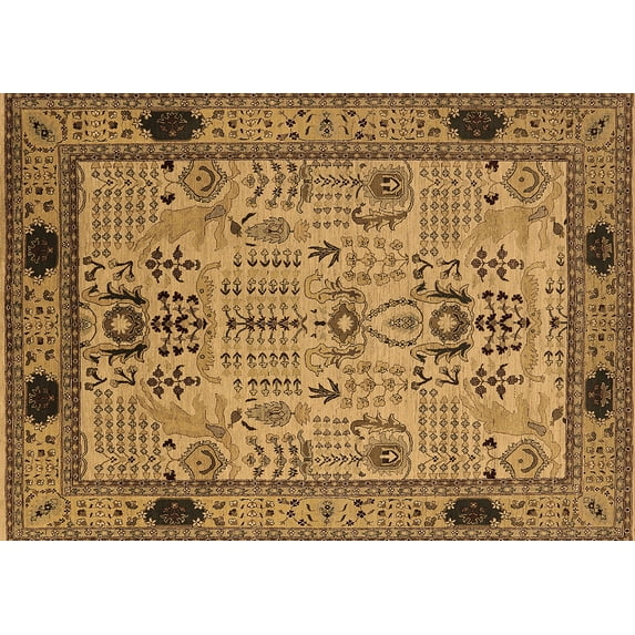 Ahgly Company Indoor Rectangle Oriental Brown Traditional Area Rugs, 2' x 5'