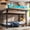 Natural(TwinXL), variant on Leumius Metal Bunk Bed with Storage Shelves and Pegboard,Twin XL over Twin XL Size Bunk Bed Frame with USB Ports and LED Lights, Space-Saving,Natural
