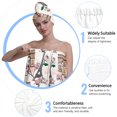 thumbnail image 6 of Colevkie Women's 2 Pieces Shower Skirt Hair Drying Cap Set for Bathroom Travel Sauna Beach Spa Absorbent Soft Adjustable Bath Towel Shower Cap Printed Fashion Elements Pattern, 6 of 8