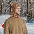 thumbnail image 5 of MSJUHEG Winter Beanie Hat Scarf Set for Men Women Fleece Beanie Windproof Neck Warmer Gaiter Suitable for Outdoor Activities in Cold Weather Khaki One Size, 5 of 9