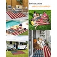 thumbnail image 5 of Outdoor Rug 4x6 ft Patriotic Rustic American Flag Waterproof Outdoor Patio Rug Mat Non Slip Outside Area Rugs Carpet for RV,Camping,Porch,Deck,Pool,Balconybackyard,4th of July Red Blue, 5 of 9
