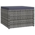 thumbnail image 1 of vidaXL Garden Footstool with Cushion Grey Poly Rattan, 1 of 4