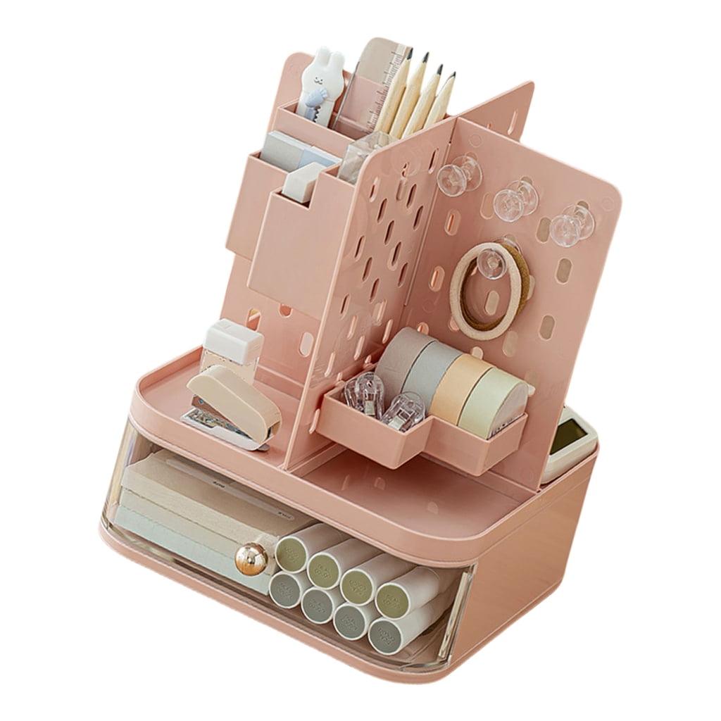 Stationery Organizer Desk Organizer with Pegboard Drawers Desktop Organizers