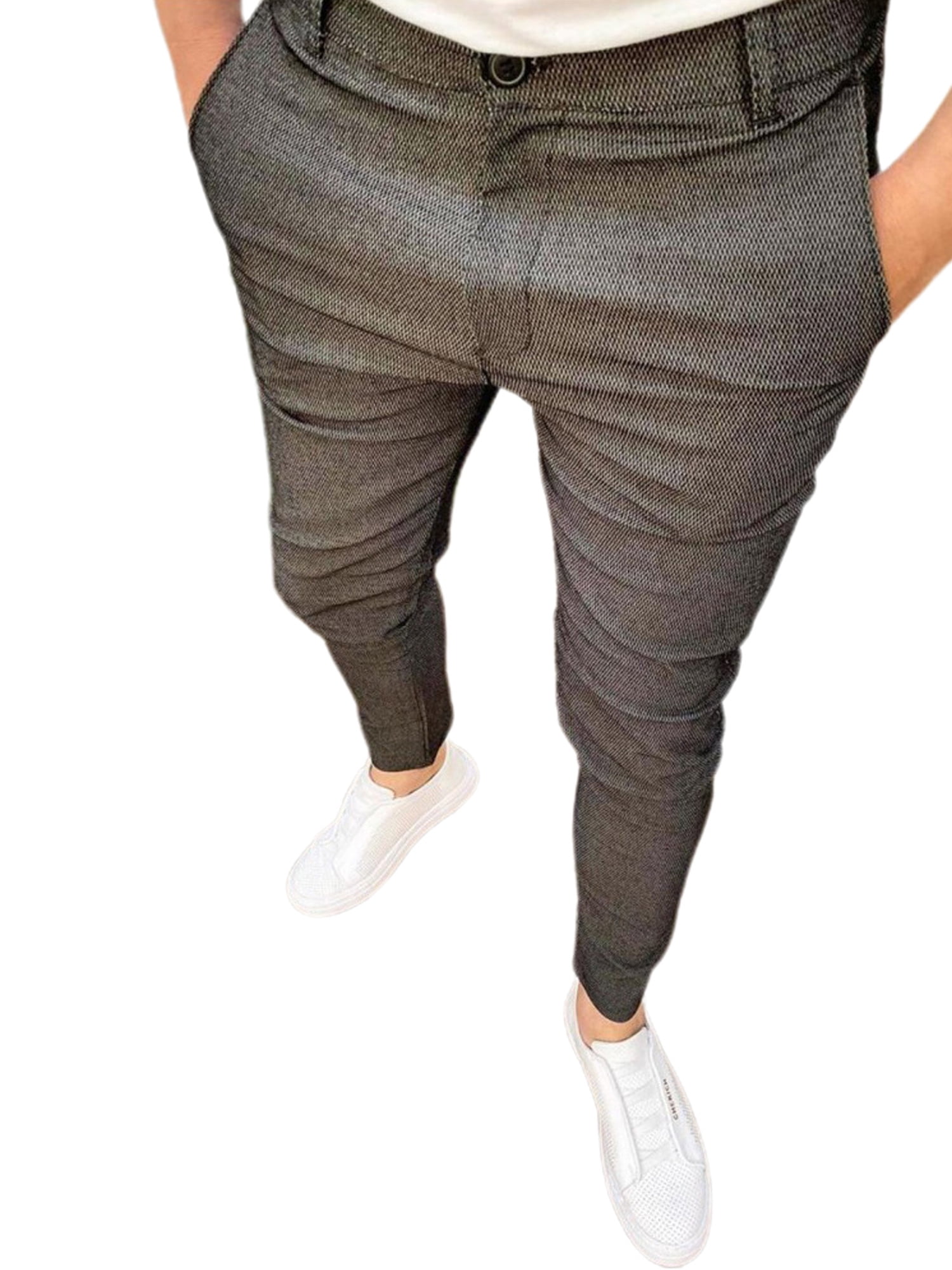 plain slim fit long pants