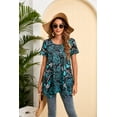 thumbnail image 6 of ENMAIN Women Tunics Plus Size Tops Short Sleeve Tunic Tops to Wear with Leggings Floral Dressy L, 6 of 8