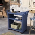 thumbnail image 5 of Furniture of America Azur Outdoor Aluminum Wicker Bar Cart in Navy, 5 of 12