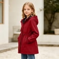 thumbnail image 4 of FSYBOA Girls Windbreaker Jackets, Waterproof Comfortable Full Zip Long Sleeve Hooded Outerwear Red Size 7-8T, 4 of 8