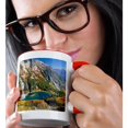 thumbnail image 2 of 3drose, Usa, Washington. Doubtful Lake and the Stehekin Valley from Sahale Arm, 15oz Two-tone Red Mug, 2 of 6