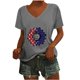 thumbnail image 2 of Camisetas Casuales de las Mujeres Gradiente Día de la Independencia Impreso Cuello Redondo, Blusa de Manga Corta para Diario, Fiesta Y Primavera Verano, 2 of 5