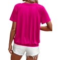 thumbnail image 3 of Camisetas Casuales de Verano para Mujer, Camisetas de Corta con Cuello en V, Color Rosa y Rojo, Talla XL, 3 of 7