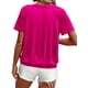 thumbnail image 3 of Camisetas Casuales de Verano para Mujer, Camisetas de Corta con Cuello en V, Camisetas Rosa y Rojo S, 3 of 7