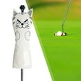 thumbnail image 6 of Golf Head Covers Equipment Mallet Putter Cat Pattern PU Leather Accessories Wood Cue White, 6 of 8