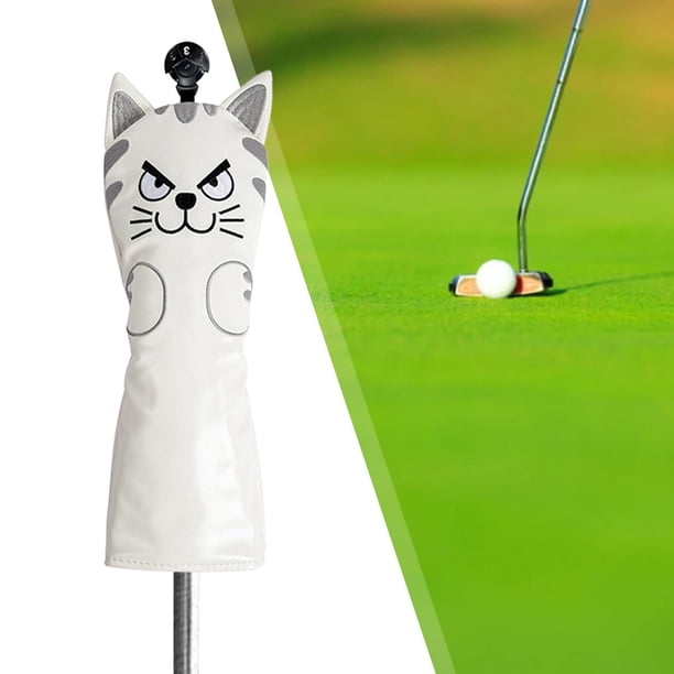 Cubiertas impermeables Macarena para cabeza de palo de Golf patrón de gato blanco