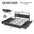 thumbnail image 4 of ChVans Queen Bed Frame with LED Storage Headboard, Heavy Duty Metal Platform Bed with 4 Drawers, Charging Station, 1000 lbs Capacity, No Box Spring Needed, 4 of 7