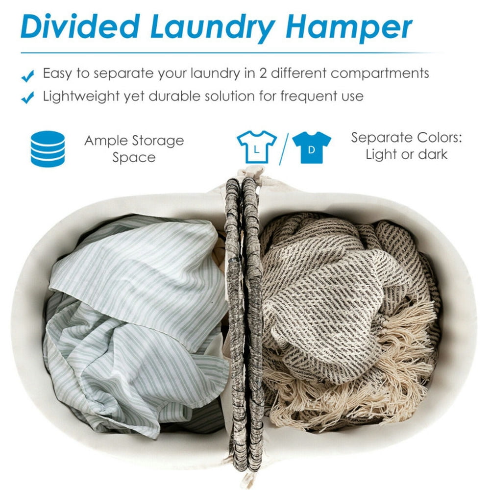 Finihen Laundry Hamper, Laundry Basket, Handwoven Laundry Hamper Basket with 2 Removable Liner Bags, for Bathroom, laundry Room, Gray Finihen Laundry Hamper, Laundry Basket, Handwoven Laundry Hamper Basket with 2 Removable Liner Bags, for Bathroom, laundry Room, Gray