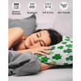 thumbnail image 3 of St Patricks Day King Pillow Cases Set of 2 - Microfiber Bed Throw Pillow Covers, Green Shamrock Spring Watercolor Lucky Leaf Decorative Lumbar Pillow Cover with Envelope Closure for Sofa 20"x36", 3 of 6