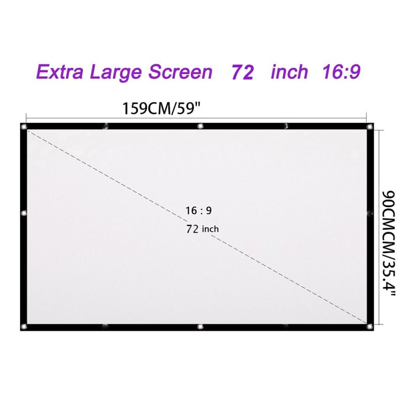 1PC 60-120 inch HD Projector Screen 16:9 Home Cinema Projector Portable Screen 