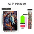 thumbnail image 2 of Colorful Horse with Rainbow Feathers DIY 5D Diamond Art Paint with Full Drill Round Diamond Gems Painting by Number Kits for Adults Art Craft Home Wall Decor 11.8x15.8inch(2), 2 of 8