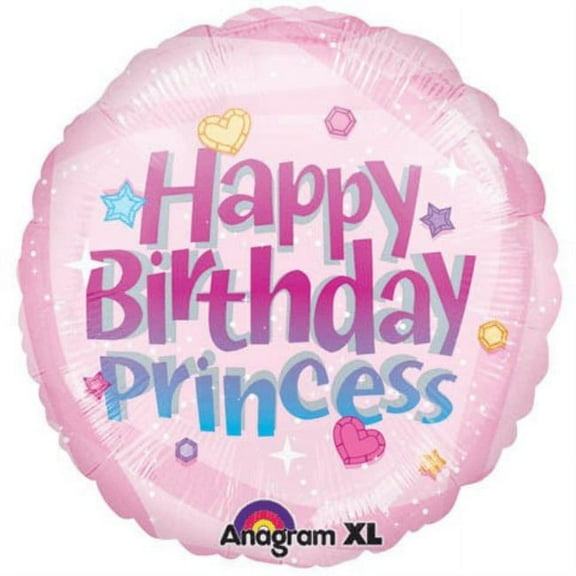 18 inch Happy Birthday Princess Anagram Foil Mylar Balloon - Party Supplies Decorations