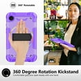 thumbnail image 5 of ELEHOLD Case for Samsung Galaxy Tab A9, Shockproof Case with 360°Rotating Adjustable Shoulder Hand Strap & Stand,Purple, 5 of 8