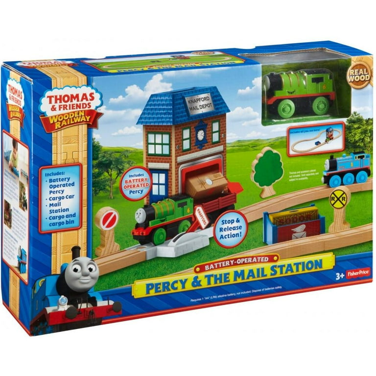 Thomas Friends Wooden Railway Percy The Mail Station Playset