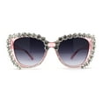 thumbnail image 3 of Super Dripping Huge Rhinestone Full Bling Cat Eye Sunglasses Pink Smoke, 3 of 4