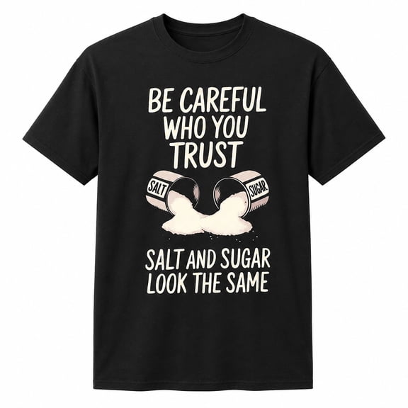 Be Careful Who You Trust Salt and Sugar Graphic T-Shirt, Unisex Classic Fit Tee