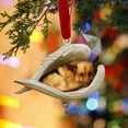 thumbnail image 4 of Christmas Dog Angel Ornament - 2D Acrylic Flat Dog Angel Pendant, Hanging Decoration for Christmas Tree Whimsical Holiday Gift for Dog Lovers, 4 of 5