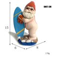 thumbnail image 4 of Kearding Impermeable Durable Surf Enano Escultura Decoración Resina resistente a la intemperie Divertido Gnomo Estatua Decoración para jardín Césped Decoración del hogar Kearding HA013699-00, 4 of 4