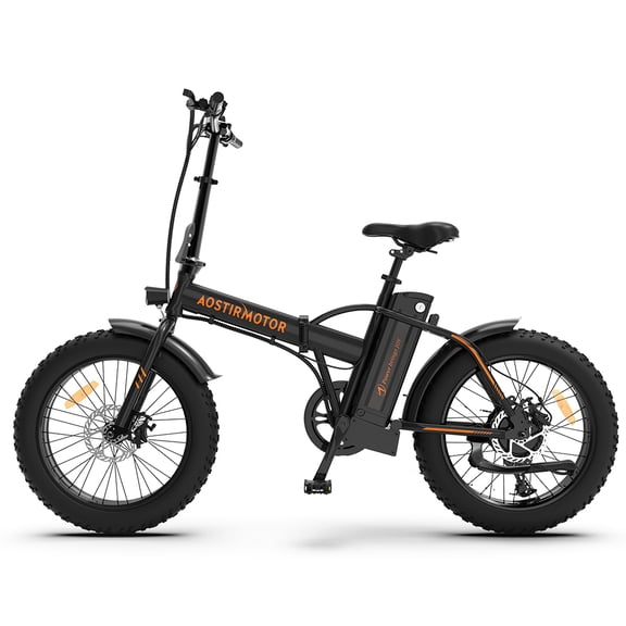AOSTIRMOTOR Folding Electric Bike Ebike Bicycle 500W Motor 20" Fat Tire With 36V/13Ah Li-Battery Beach Snow Bicycle A20