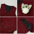 thumbnail image 6 of ZOEREA Toddler Baby Boy Clothes Suit Gentleman Wedding Outfits, Formal Dress Shirt+Bowtie+Vest+Boutonniere+Suspender Pants, 6 of 13
