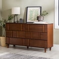 thumbnail image 3 of Walker Edison Modern Detailed 6-Drawer Solid Wood Dresser 60 Inch Walnut, 3 of 14