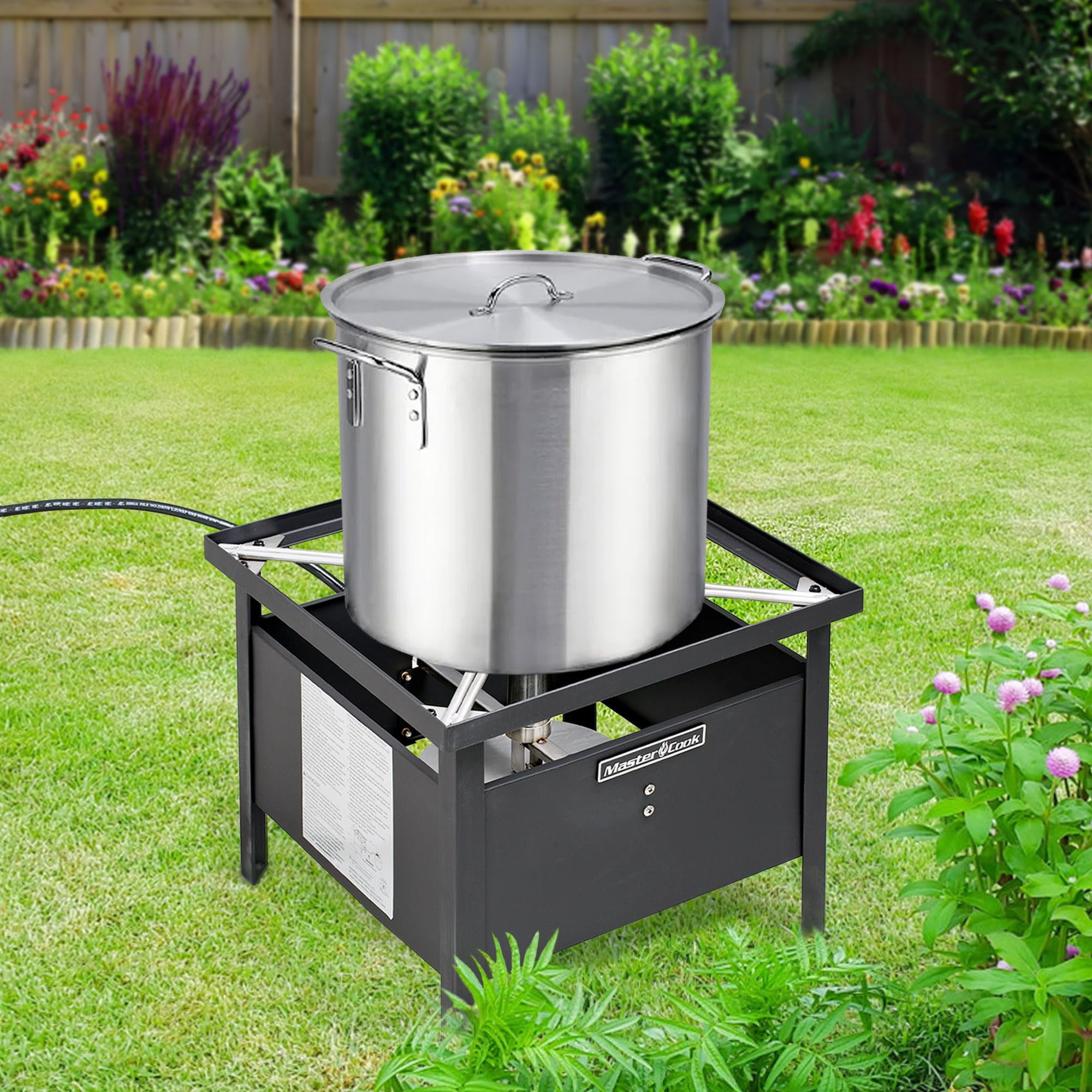 MASTER COOK Portable Propane Gas Burner, Outdoor Cooking Boiler for Camping, Frying and Boiling, 18.9 * 18.9 * 16.9 inches