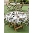 thumbnail image 4 of Outdoor Tablecloths with Umbrella Hole & Zipper, Cartoon Tractor Round Tablecloths 60 Inch, Cute Digger Shovel Truck Country Car Waterproof Table Cloth, Patio/Pool/Picnic Table Covers, 4 of 8