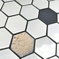 thumbnail image 2 of Lugo 12.1" x 10.43" Lava Stone Mosaic Floor and Wall Tile in White (Pack of 9), 2 of 7