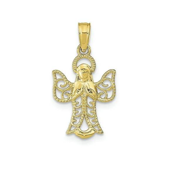 FJC Finejewelers 10k Yellow Gold Angel with Filigree Cut-out Wings Textured Charm