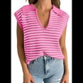 thumbnail image 1 of Suéteres de Verano para Mujer 2025, Cuello en V, Mangas , Suéter Sin Mangas, Chaleco, Rosa, Rojo, XL, 1 of 6