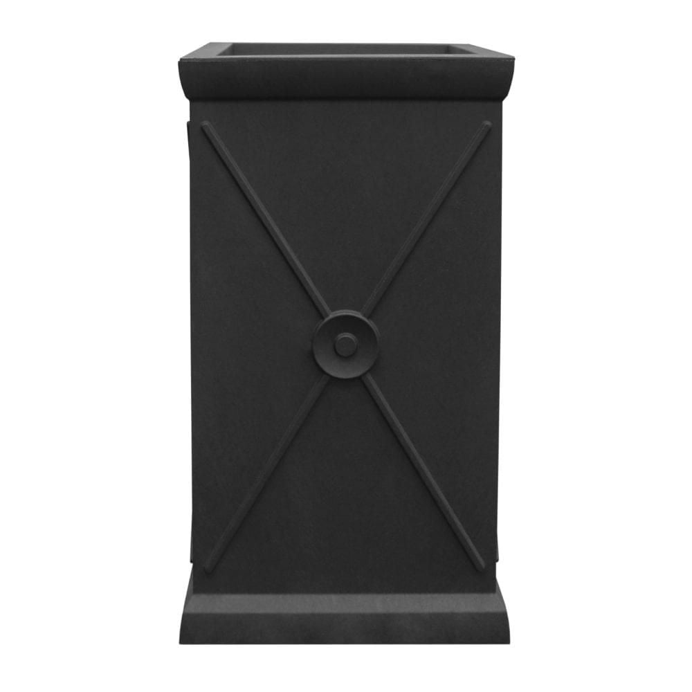 Tierra Verde 15in W x 26in H Allegro Monarch Recycled Self-Watering Indoor/Outdoor Column Planter-Black