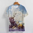 thumbnail image 3 of Fruit Purple Grapes T Shirts Basic T-Shirt Short Sleeve Ladies Tee Shirt Summer Graphic Clothing, 3 of 6