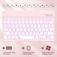 thumbnail image 4 of Kenke Case iPad (A16) 11th Generation 11 inch 2025,for iPad 10th Generation 10.9 Inch 2022 with Keyboard - 7 Colors Backlit Wireless Detachable, with Pencil Holder Keyboard Case,(Pink ), 4 of 10