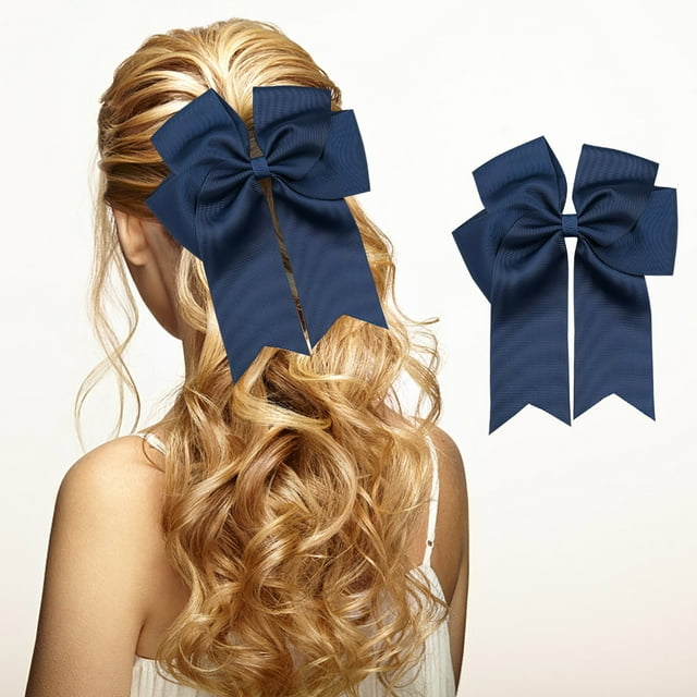 6-inch Ribbed Satin Fishtail Ribbon Bow Hair Clip | Double Layered Durable Non-Slip Hair Accessory | Vibrant Colors, Easy Clip, All Ages | Adds Style for Parties & Daily Wear