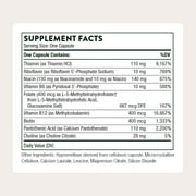 THORNE - Basic B-Complex - Tissue-Ready Vitamin B Complex Supplement with Choline - Supports Cellular Energy Production, Brain Health, Red Blood Cell Formation* - Gluten & Dairy-Free - 60 Capsules