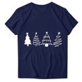 thumbnail image 2 of Navidad Mujeres Tops, Cuello Redondo Manga Corta Impresa Camiseta, Vintage Holiday Humor Tee Top, 2 of 4
